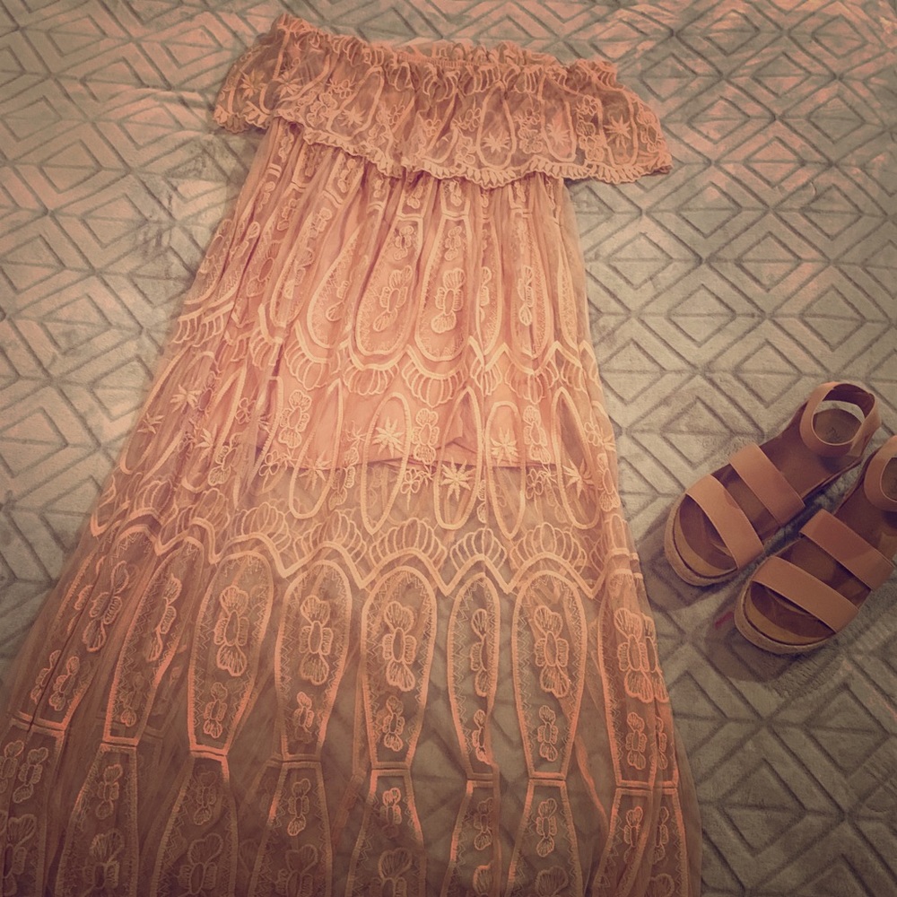 Strapless maxi dress